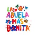 thumbnail image 2 of La Abvela Mas B0nita, Abvela Latina Grandmother Graphic Tee Pure Cotton Fabric Casual Crew Neck T-Shirt Trendy Tops for Women for Men, Perfect Gift, 2 of 7