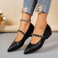 thumbnail image 5 of Women's Ballet Mary Jane Flats 2026 Casual Versatile Pointed Toe Buckle Strap Flats Summer Novel Trendy Comfortable Ballerina Shoes for Work Walking Black 7, 5 of 9