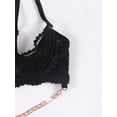 thumbnail image 6 of Womens Half Cup Lace Bra Bralette Unlined Busiter Balconette Teddy Bra, 6 of 7