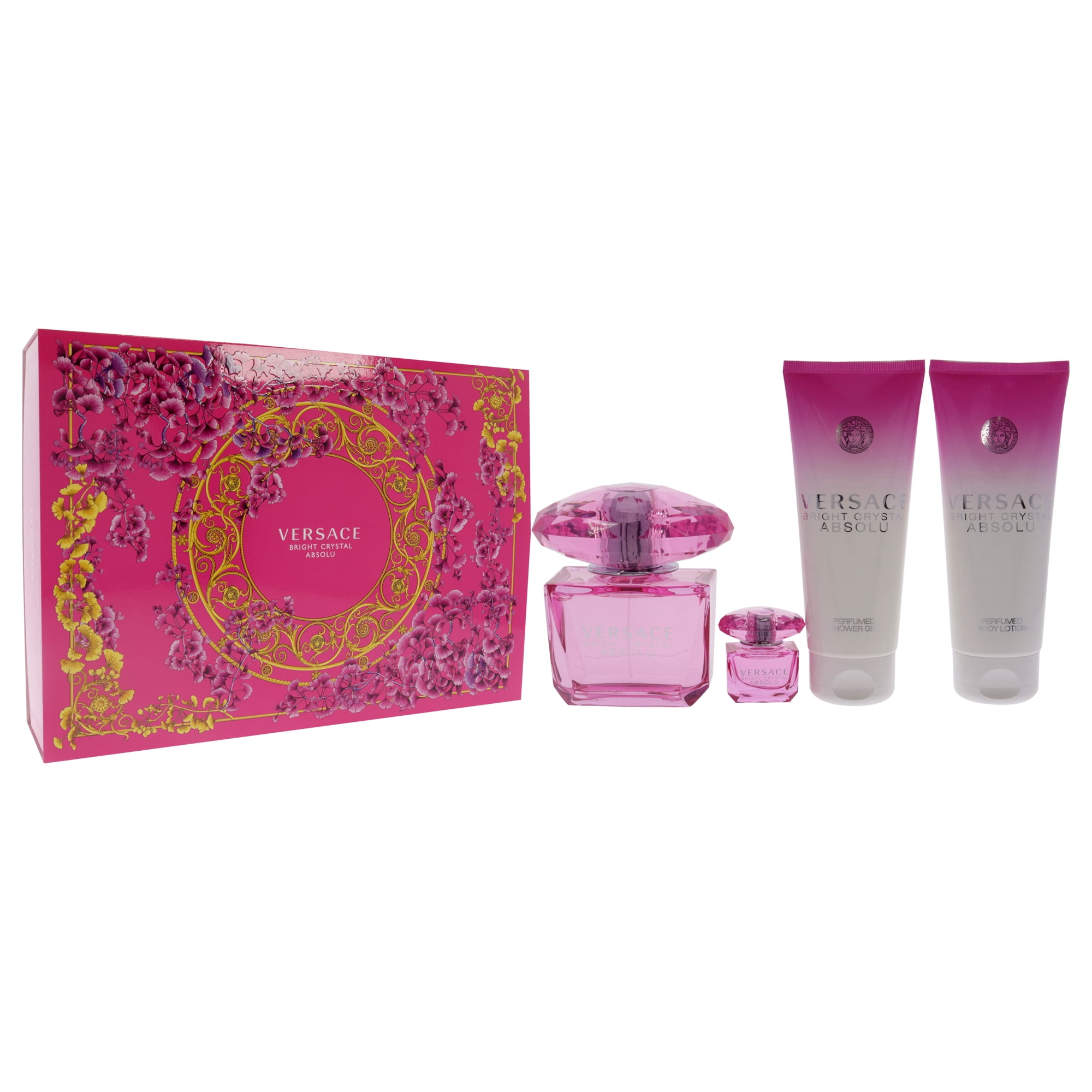 Versace Bright Crystal Absolu Women's 4 Pc Fragrance Set: 3oz EDP