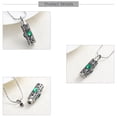 thumbnail image 3 of Crystal Cremation Urn Necklace for Ashes Keepsake Cremation Jewelry for Human Ashes Stainless Steel Memorial Pendant with Flower, 3 of 7
