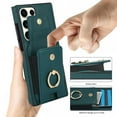 thumbnail image 3 of Dteck Card Slots Wallet Case for Samsung Galaxy S21 Ultra,Shockproof Premium PU Leather Kickstand Protective Cover with Ring Holder Back Case,Green, 3 of 8