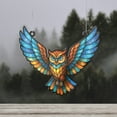 thumbnail image 2 of Lotusprinthandmade Flying Owl Custom Shape Window Hanging Acrylic Ornament With Acrylic Charm (8in), Flying Owl Acrylic Ornament, 2 of 4