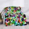 thumbnail image 3 of Uemuo Colorful Tie Dye Stained Glass Printed Throw Blanket for Couch, Fluffy Fuzzy Blankets for Bed, Sofa, Cozy Flannel Faux Fur Blanket-80"x60", 3 of 6