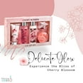 thumbnail image 3 of Cherry Blossom 5-Piece Moisturizing Bath & Body Gift Box for Women by Freida and Joe, 3 of 4