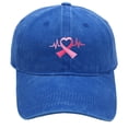 thumbnail image 1 of Cancer Awareness Ribbon Embroidered Baseball Cap Unisex Adjustable Hat for Outdoor Sports Daily Wear Hop Fashion, 1 of 4