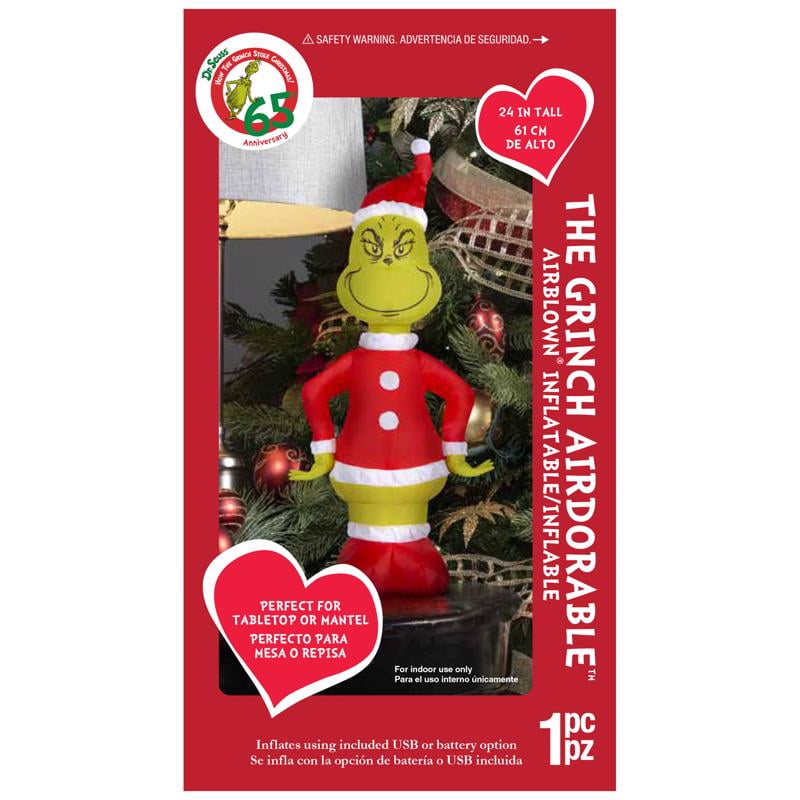 Airdorable Airblown Dr. Seuss Grinch in Santa Suit - 24 inches tall