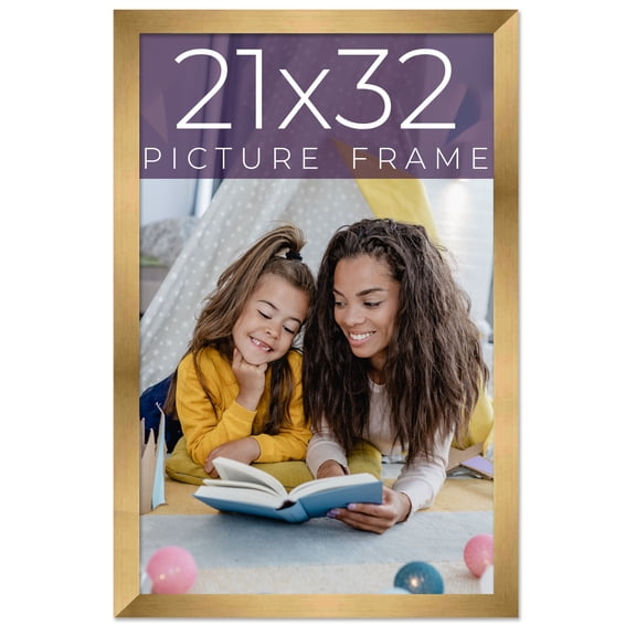 21x32 Frame Gold Bronze Solid Wood Picture Frame Width 0.75 Inches | Interior Frame Depth 0.5