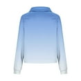 thumbnail image 4 of Ecqkame Women's Stand Collar Sweatshirts Fashion Printed Quarter Zip Long Sleeve Hoodless Sweatshirt Leisure Loose Pullover Top Light Blue XXL, 4 of 5