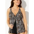 thumbnail image 3 of Swimsuits for All V-Neck Twist Tankini Set With Banded Short, 3 of 5