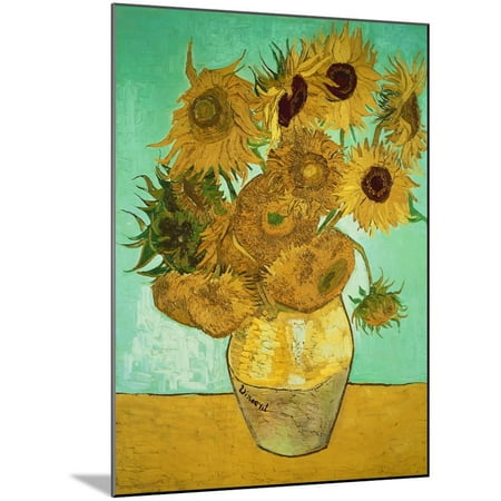 - Sunflowers, c.1888 Fine Art Floral Still Life Wood Mounted Print Wall Art By Vincent van Gogh