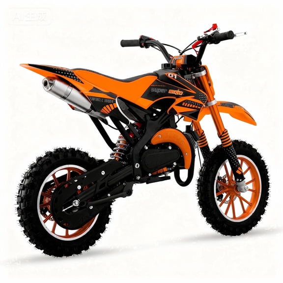 Ktoebyco 49cc Kids Dirt Bike for Ages 13-17, Gasoline Powered 2-Stroke 1-Seater Mini Motorcycle, 1.5L Fuel Tank,Orange