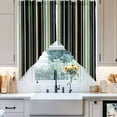 thumbnail image 4 of Black Green Swag Valances for Windows 2 Pack Stripe Swag Kitchen Curtains 45 Inches Long Rod Pocket Short Window Treatment for Kitchen Bathroom 36"x45", 4 of 8