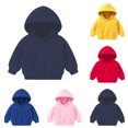 thumbnail image 2 of Zecgelong Toddler Boys Girls Pullover Sweatshirt Children Solid Plus Babies Hooded Color Top Girls Tops Blue,Size 5-6 Years, 2 of 5