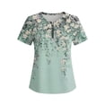 thumbnail image 6 of Craaazy Womens Casual Short Sleeve Blouses with Half Zipper Placket and Solid & Graphic Prints for Summer Daily Wear Gift, 6 of 6