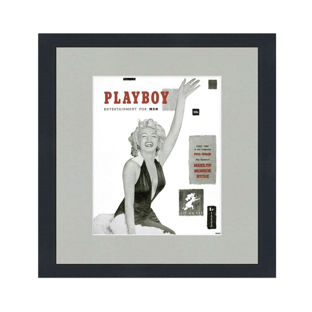 Playboy Magazine Modern Picture Frame Acrylic, Backing, and Grey Mat