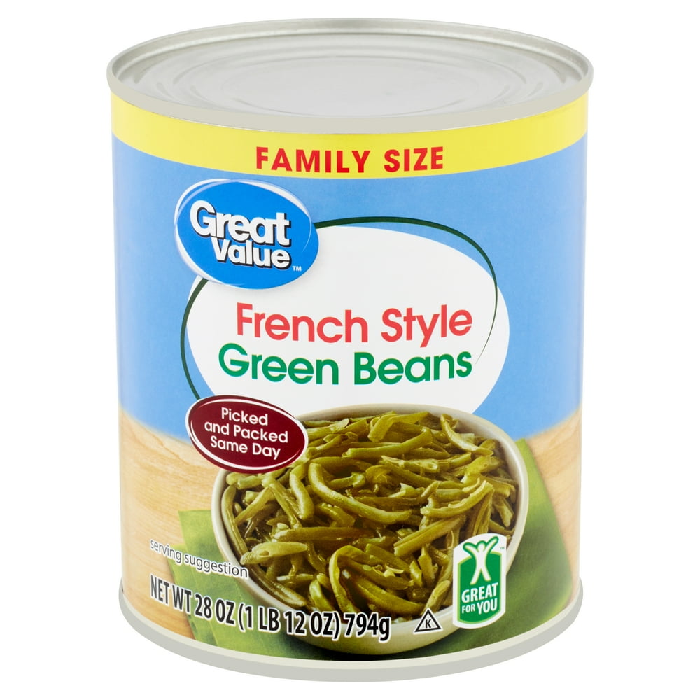 Great Value French Style Green Beans Family Size, 28 oz