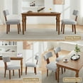 thumbnail image 3 of Set of 2 Modern Armless Dining Chairs in Linen Fabric with Curved Backrest and Solid Wooden Legs for Living Room，Gray, 3 of 17