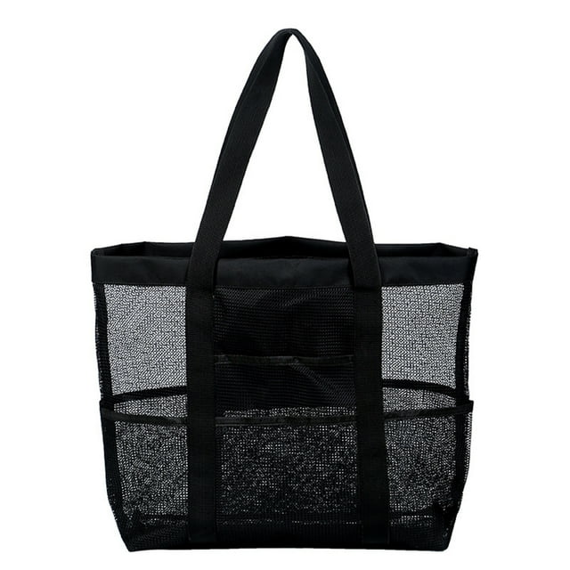 Grand Sac de Plage avec Poches Sacs de Plage, Anti-Sable, Sac de Plage en Maille pour Piscine Sac de Plage Fourre-Tout, Sac Fourre-Tout pour Jouets, Sac Filet de Rangement pour l'Épicerie Sac Fourre-Tout Très Grand pour Femmes