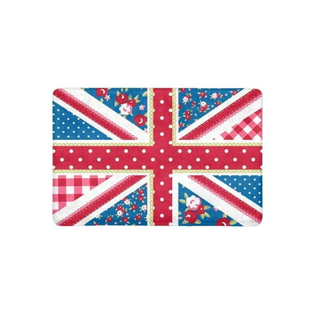 Mkhert Cute Union Jack British Flag In Shabby Chic Floral Style