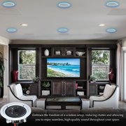 Home Theater Sound System Kit - 2000 Watts Bluetooth Amplifier w/ 4 QTY of 8 Framed Ceiling Speakers 300 W Each, 200 ft Speaker Wire & Remote for Home, Office, Commercial, Bars by Technical Pro