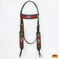 thumbnail image 4 of HILASON Western Horse Floral Painted Beaded Headstall Breast Collar Set American Leather, 4 of 8
