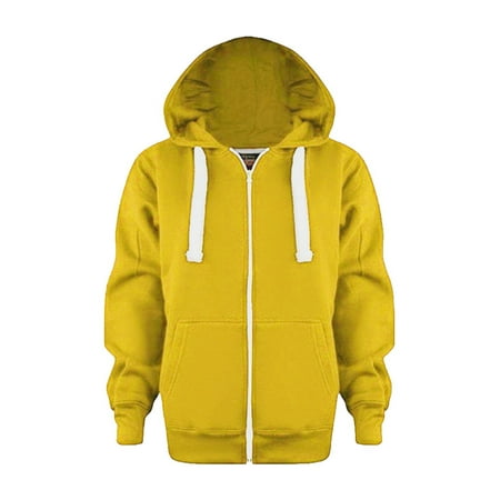 

Caqnni Zip Hoodie Sleeve Little Girls Color Top Kids Long Up Boysets Solid Sweatshirt Boys Coat&jacket Fall Winter Coat (A03-Yellow 7-8 Years)