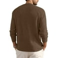 thumbnail image 3 of Dwelliawo Long Sleeve Shirts for Men Waffle Henley Stylish Fashion Shirts Long Sleeve Button Winter T-Shirt Casual Lightweight Pullover Tees Coffee L, 3 of 8