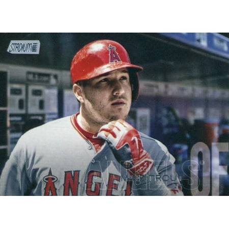 2018 Topps Stadium Club #48 Mike Trout Los Angeles Angels Baseball Card - (Midnight Club Los Angeles Best Starting Car)