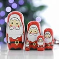 thumbnail image 4 of 5pcs Christmas Hand-painted Nesting Dolls, Nifty And Lovely Hand-painted Nesting Dolls, Multi-layer Nesting Evenly Colored And Bright For Birthday Kids Toy, 4 of 7