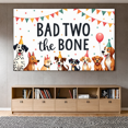 thumbnail image 5 of Colorful Design Dog Birthday Banner Animal Theme Party Decoration Cartoon Polyester Material Bad Two the Bone for Pet Party Indoor Celebration Outdoor Event, 5 of 8