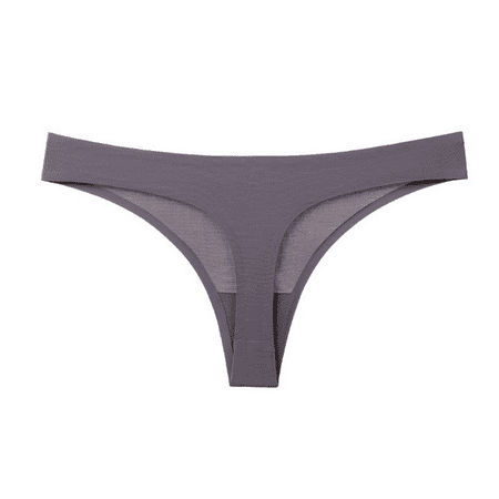 Fulorrnie Underwear for Women High Waisted Thong Comfort Seamless Panty Sport Banded Waist Elastic Breathable Panties Grey XXL