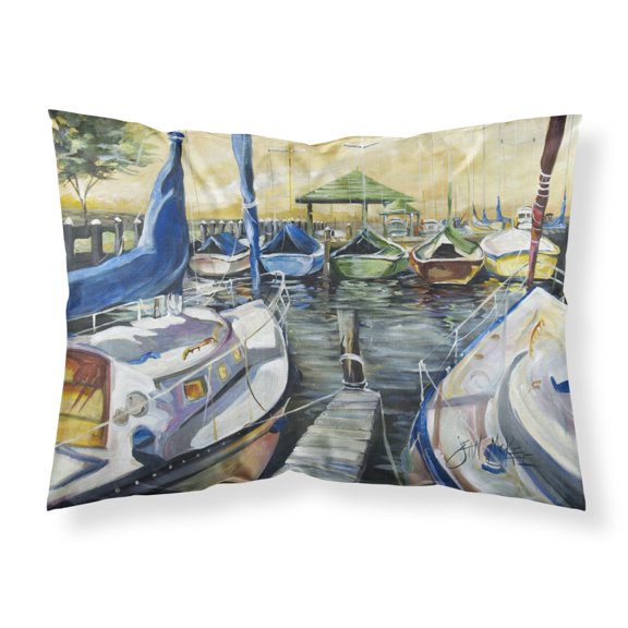Carolines Treasures JMK1075PILLOWCASE Seven Boats Sailboats Fabric Standard Pillowcase Standard multicolor
