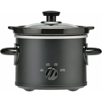 Mainstays 2QT Slow Cooker, Matte Black
