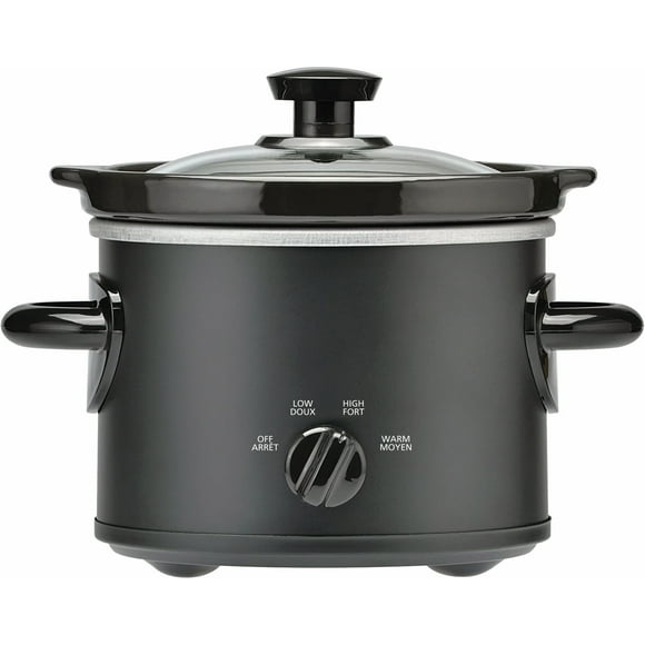 Mainstays 2QT Slow Cooker, Matte Black