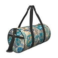 thumbnail image 3 of Gaeub Vintage Floral Butterflies Lightweight Travel Cylinder Bag Gym Tote Bag Sports Training Duffle Bag with Pockets and Straps, 3 of 8