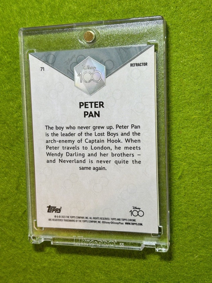 SILVER REFRACTOR PETER PAN Disney 100 CARD 2023 Topps Chrome
