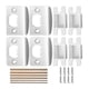 thumbnail image 1 of 4 Pack Door Latch Strike Plate-Stainless Steel Door Lock Strike Plate Repair Kits-Door Latch Restorer Reinforcement, 1 of 5
