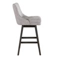 thumbnail image 6 of Armen Living Branson Gray Solid Wood Upholstered 30" Bar Height Swivel Barstool with Gray Fabric Seat, 6 of 6