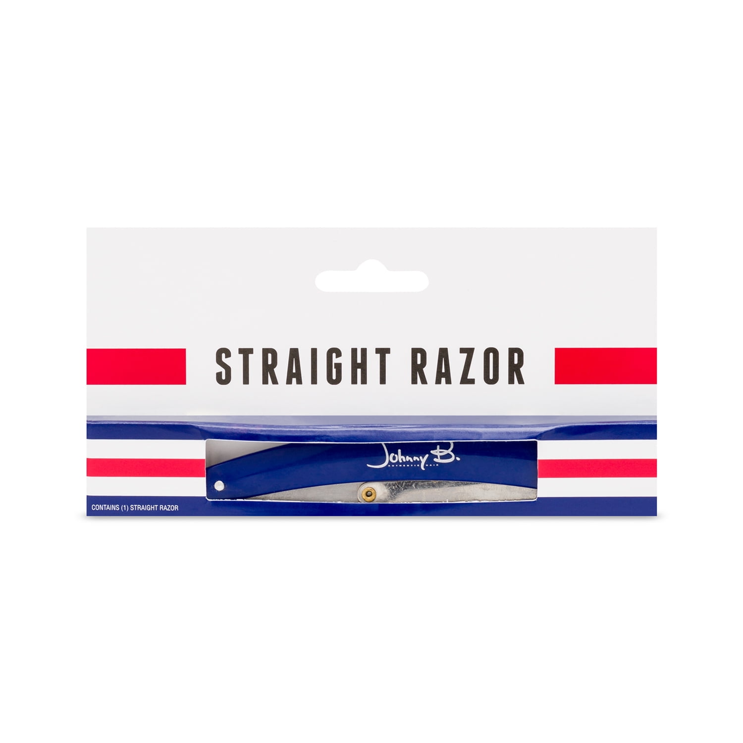 Johnny B Professional Barber Straight Edge Razor with 10 Replacement Blades (Blue)