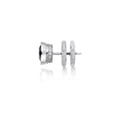 thumbnail image 3 of The Mano - Men’s Stainless Steel 9mm Single Round Black Cubic Zirconia Earring by Metro, 3 of 5