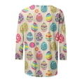 thumbnail image 5 of Savings Easter 3/4 Sleeve Round Neck Shirts Women Casual Cute Print Tee Summer Lightweight Pullover Tops (2XL, Beige), 5 of 5