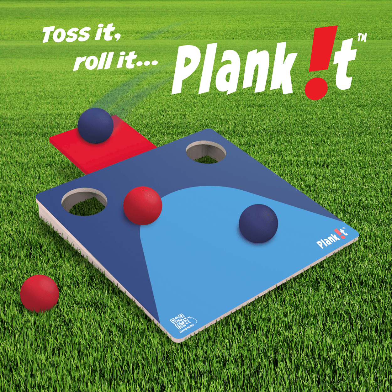 Plank-It! A New Toss Game for Outdoors and Indoors, Rubber Ball Game, for All Ages, by MinnARK