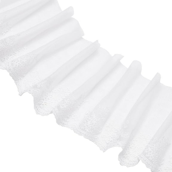 5 Yards Ivory Floral Lace Trim 6 Inch Wide Eyelet Lace Ribbon Sewing Fabric with Flower Leaf Edge for Sewing Clothing Decoration