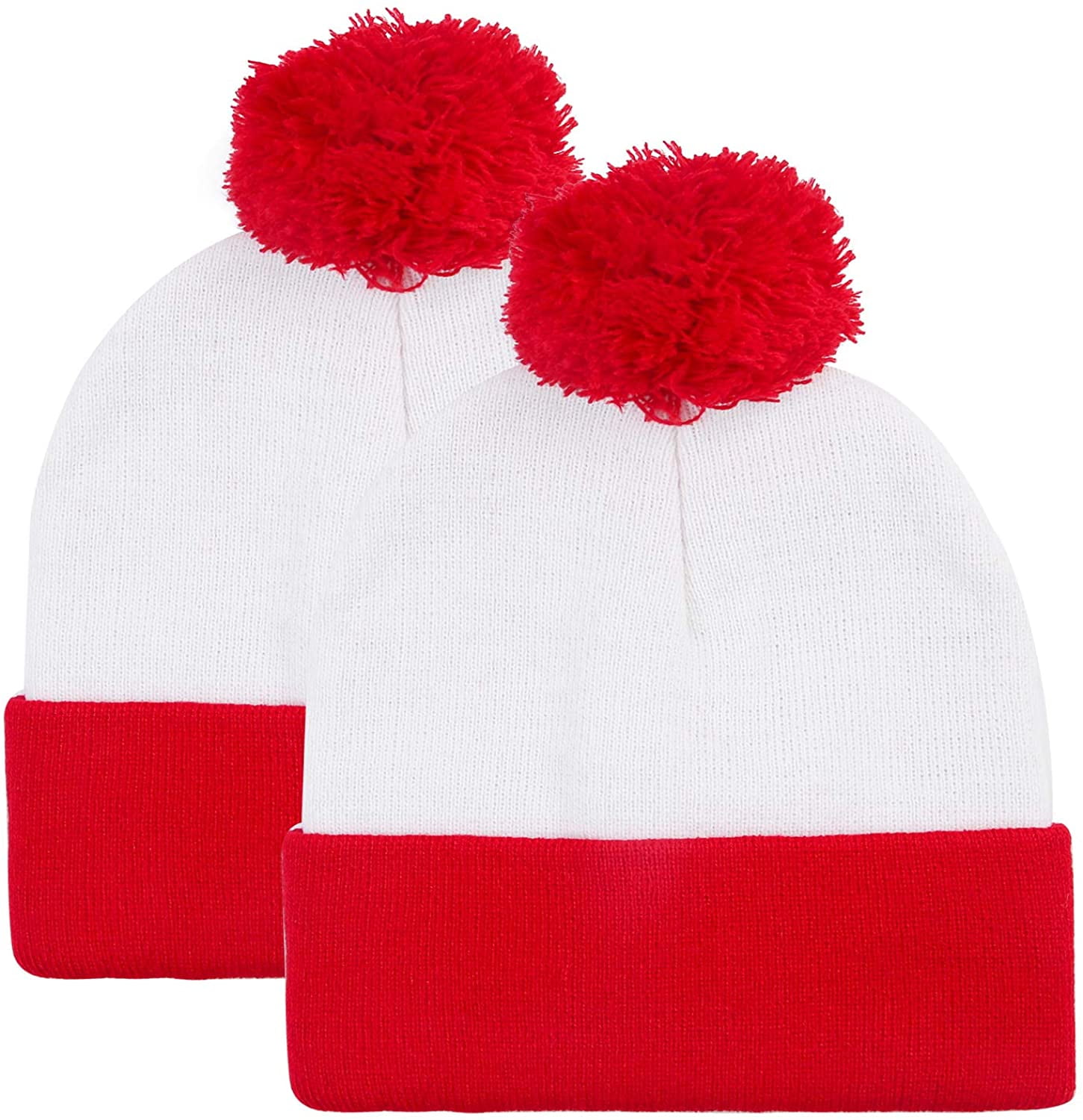Halloween Costume Red White Pom Pom 