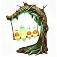 thumbnail image 2 of Halloween Ghost on Tree Swing with Light - Cute Glowing Swinging Figurine, Light Up Decor for Desktop, Bookshelf, Mantel, Table Centerpiece, 2 of 5
