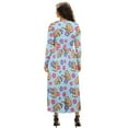 thumbnail image 2 of FKELYI Womens Long Sleeve Fall Dress Hibiscus Flower Capybara Print V Neck Casual Maxi Dress with Pockets Soft A-Line Flowy Tiered Waist Dresses for Ladies, L, 2 of 6