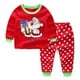 thumbnail image 3 of Conjunto de pijamas para bebés y niños, ropa de algodón supercálida, camiseta, pantalones a rayas, 2 piezas, novedad, navidad, 3 of 4
