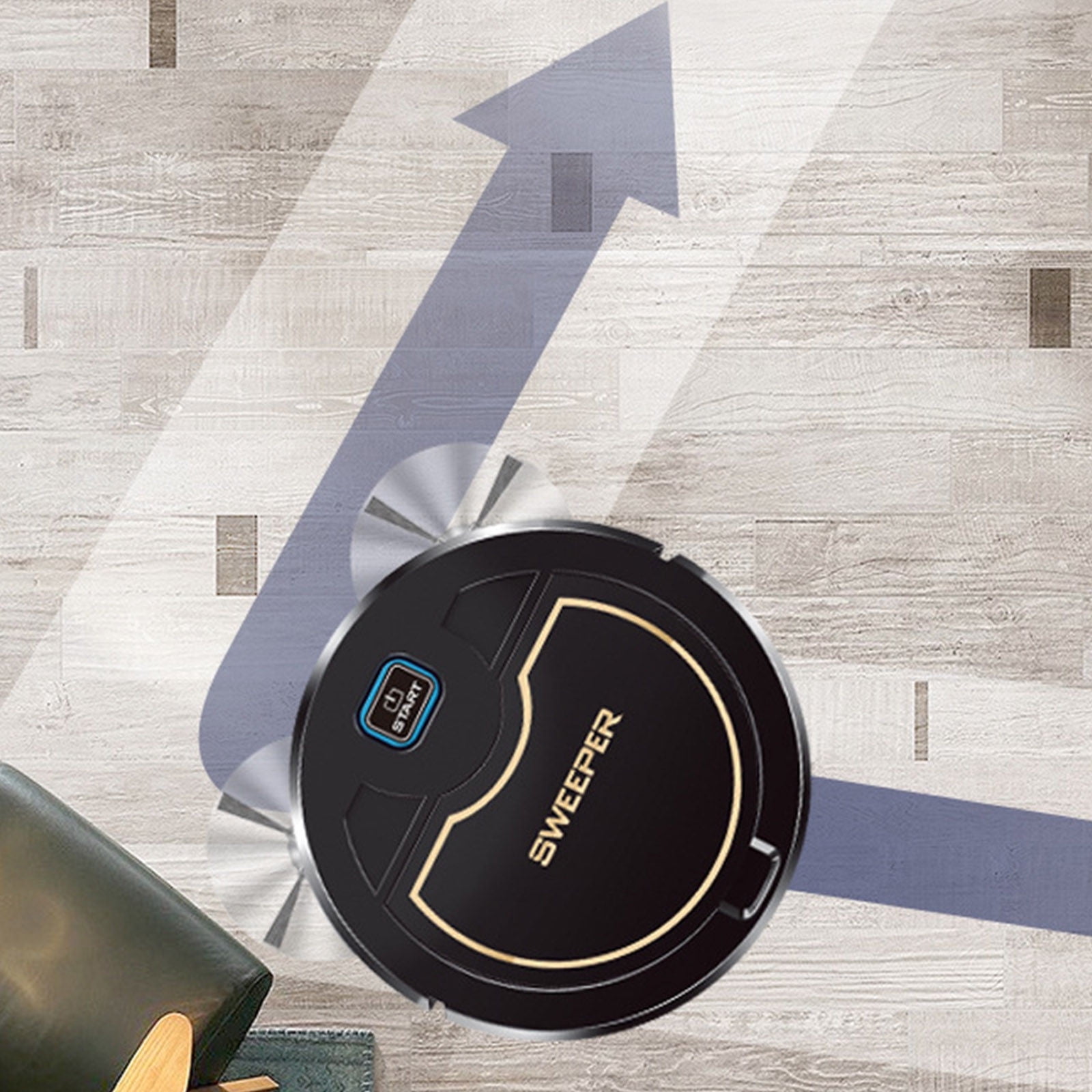 LACKUST Vacuum Robot,Intelligent Sweeping Robot Fully Automatic Sweeping And Dragging Integrated Charging USB Home Vacuum Cleaner Star Treasure,Black