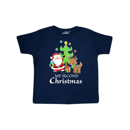 

Inktastic My 2nd Christmas with Santa Reindeer and Tree Gift Toddler Boy or Toddler Girl T-Shirt